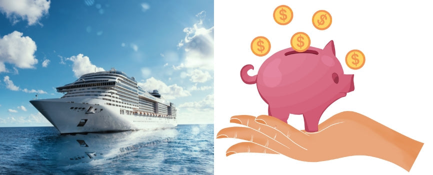 Cruise ship and piggy bank